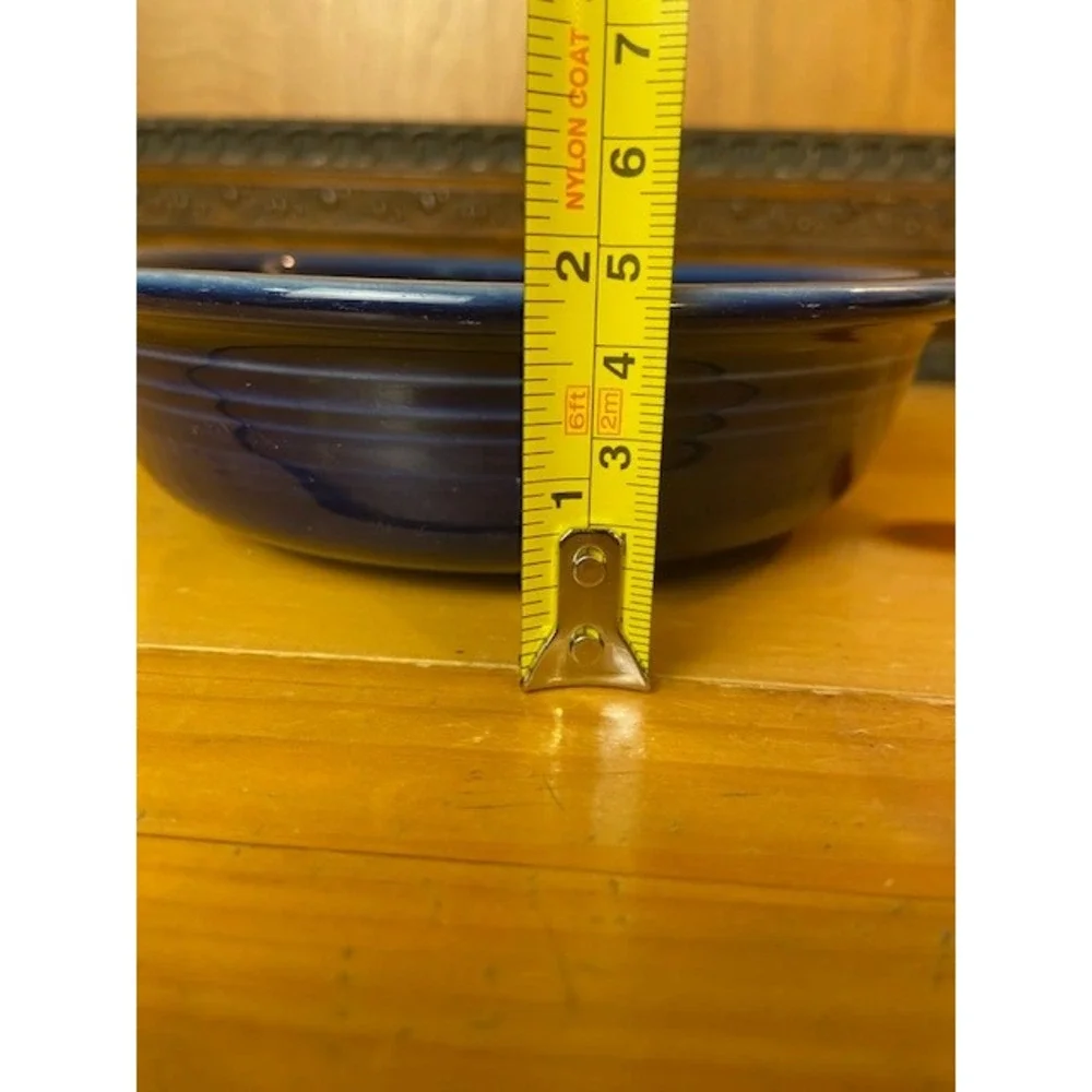 Fiesta HLC Cobalt Blue Cereal Bowl 6.75 Inch Vintage USA Stoneware Dark Blue